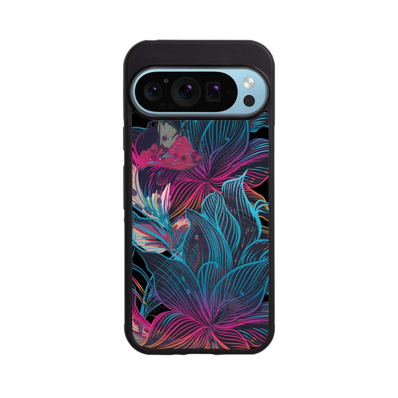 Pixel 9 Pro XL Base Case Neon Flower Power