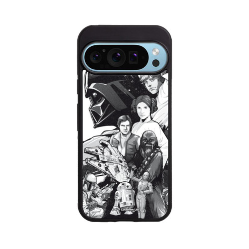 Google Pixel 9 Pro XL Base Case StarWars Charaktere - Schwarz-Weiß