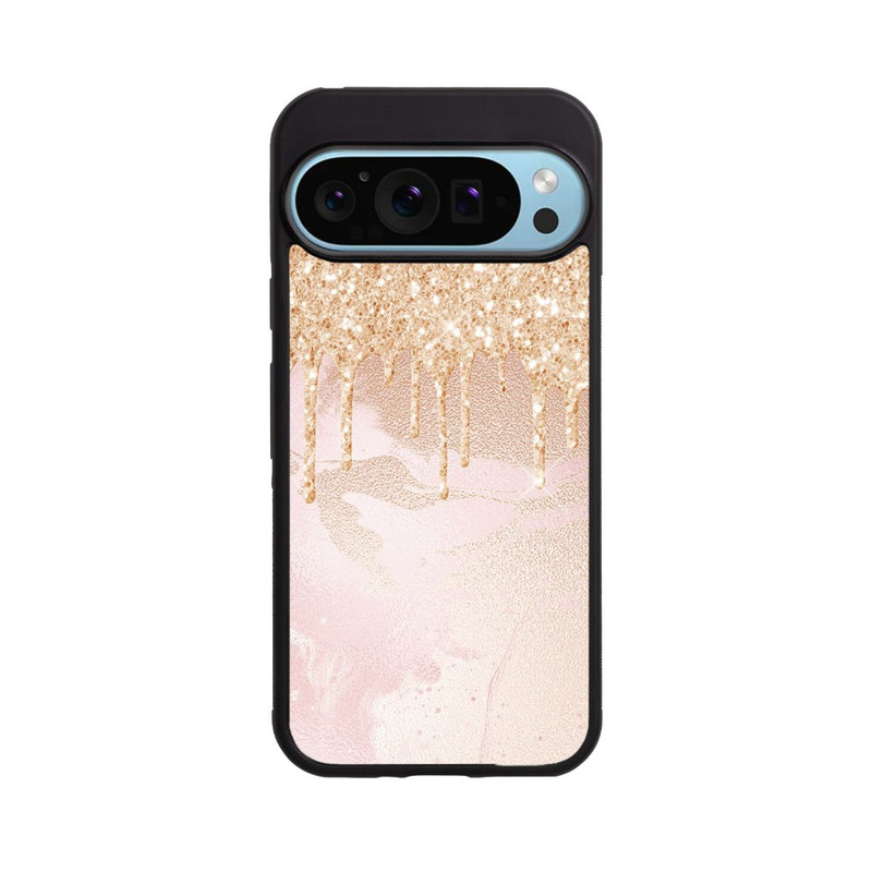 Pixel 9 Pro XL Base Case  Roségoldener Glitzer Tropfen Look