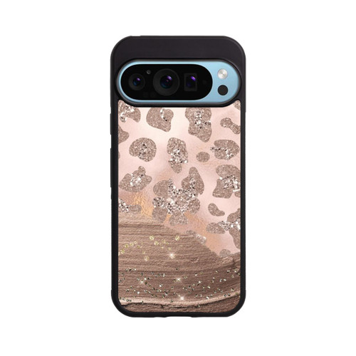 Google Pixel 9 Pro XL Base Case Silberner Leoparden Glitzerlook