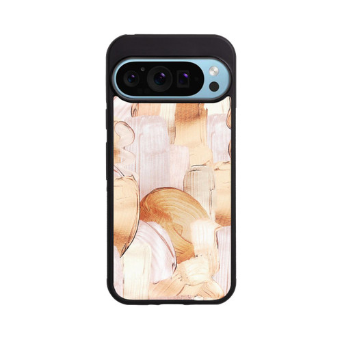 Google Pixel 9 Pro XL Base Case Weiß/Gold Pinsel Muster