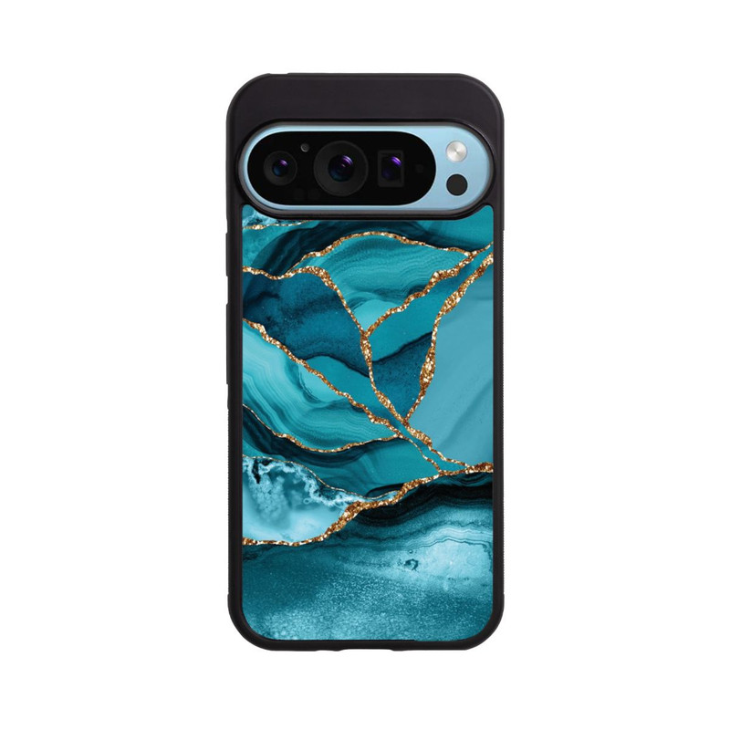 Pixel 9 Pro XL Base Case Eisblaue Marmor Landschaft