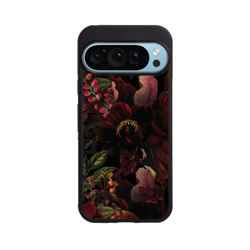 Google Pixel 9 Pro XL Base Case Dunkle Rote Vintage Barock Rosen