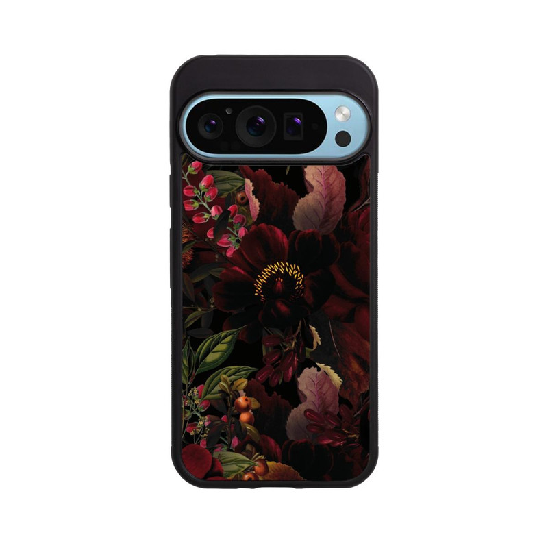 Pixel 9 Pro XL Base Case Dunkle Rote Vintage Barock Rosen