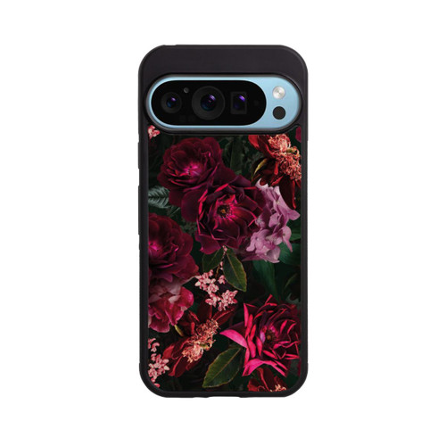 Google Pixel 9 Pro XL Base Case Dunkle romantische Vintage Rosen und Pfingstrosen