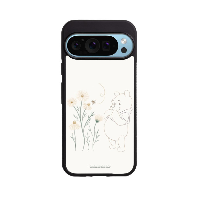 Pixel 9 Pro XL Base Case Winnie Puuh sieht sich Gänseblümchen an