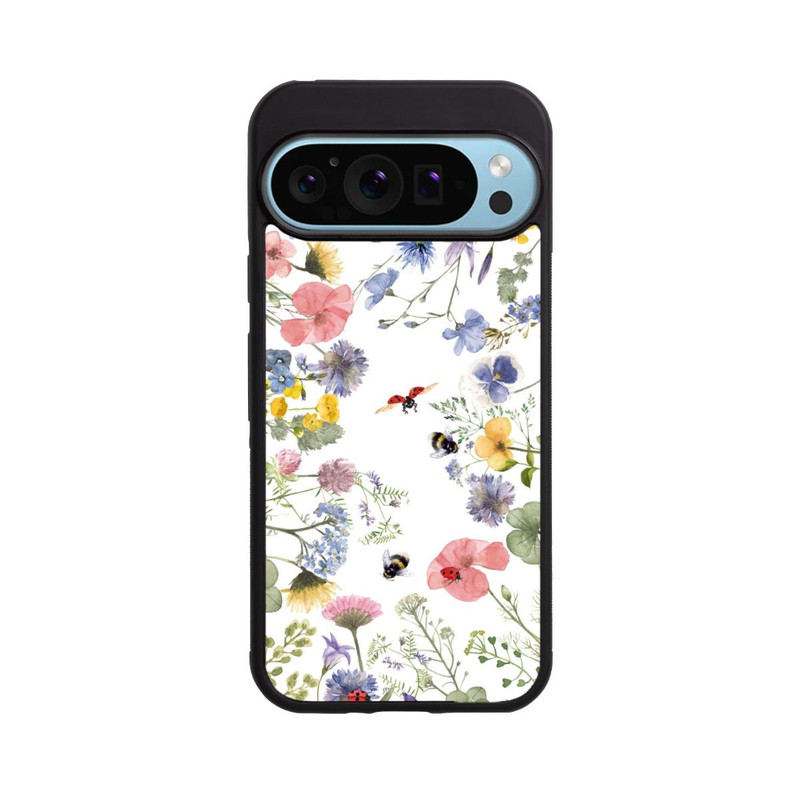Pixel 9 Pro XL Base Case Bunte Frühlingsblumen und Bienen