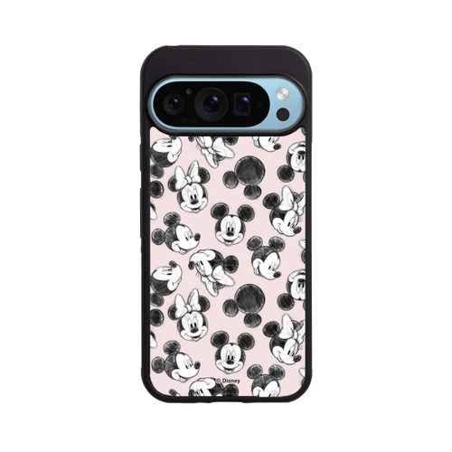 Google Pixel 9 Pro XL Base Case Minnie &amp; Mickey Viele Gesichter Pink