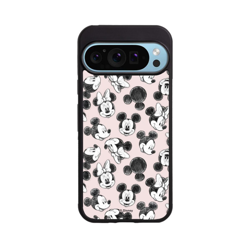 Pixel 9 Pro XL Base Case Minnie & Mickey Viele Gesichter Pink