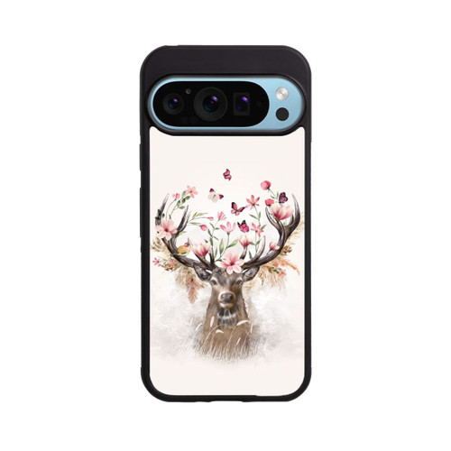 Google Pixel 9 Pro XL Base Case Hirsch Blumen Geweih