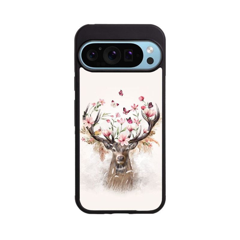 Pixel 9 Pro XL Base Case Hirsch Blumen Geweih