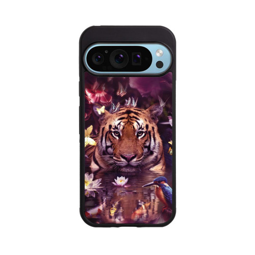 Google Pixel 9 Pro XL Base Case Tiger Blumenrahmen
