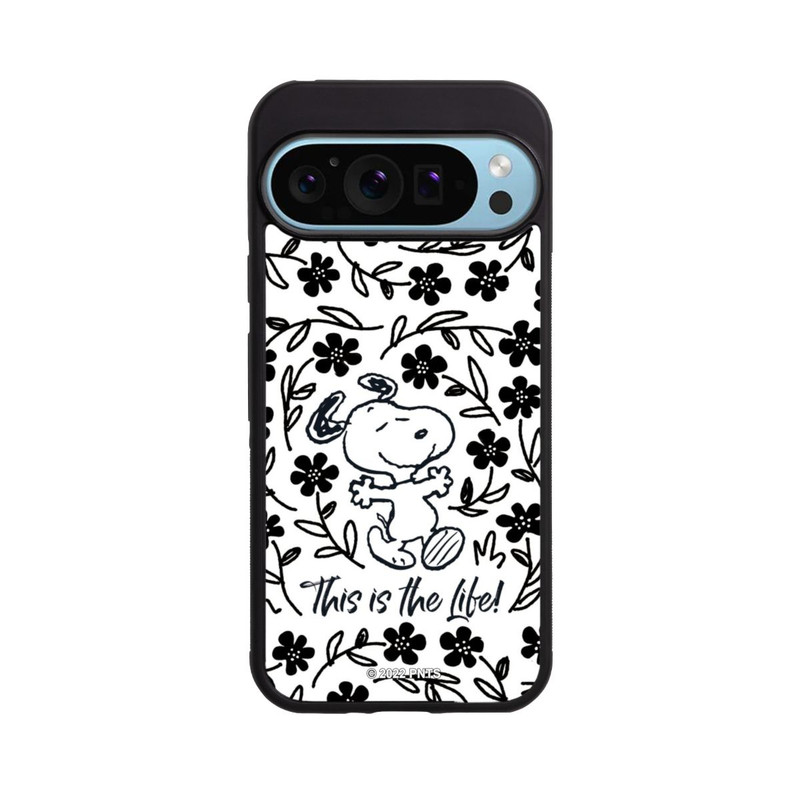 Pixel 9 Pro XL Base Case Snoopy schwarz und weiß This Is The Life