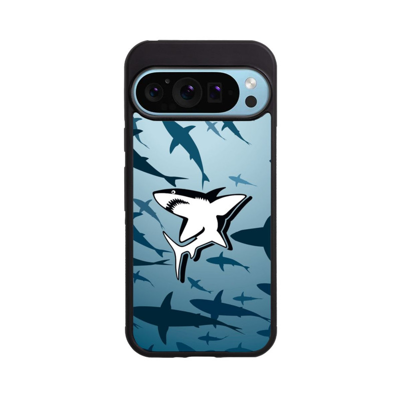 Pixel 9 Pro XL Base Case Haie Muster Blau