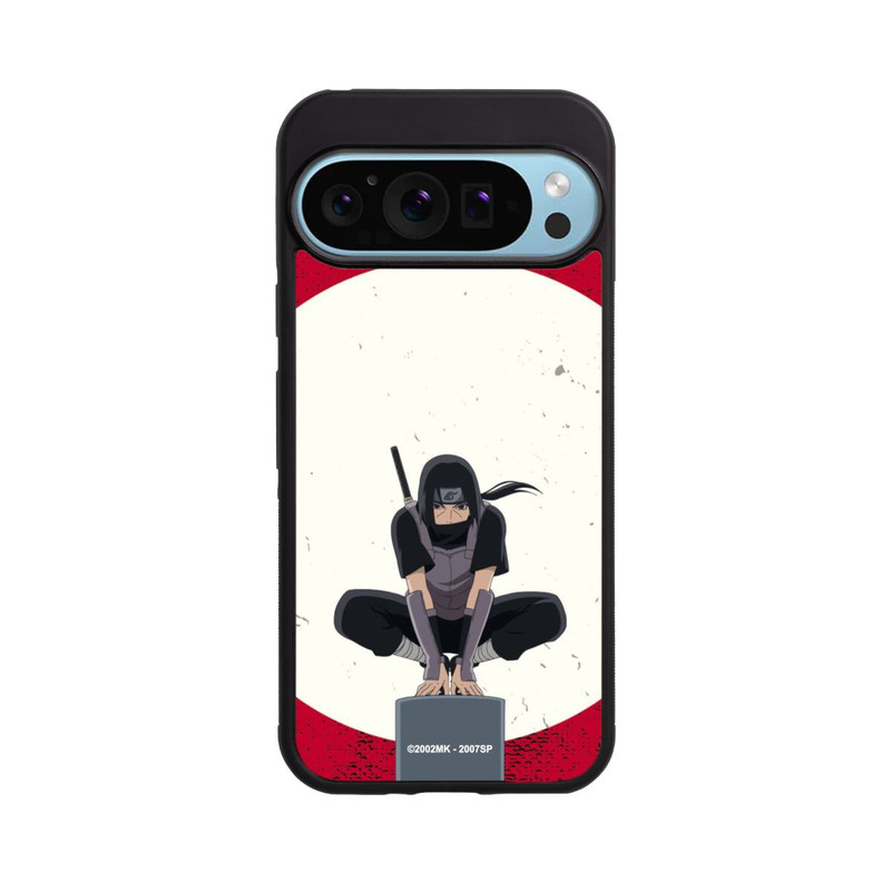 Pixel 9 Pro XL Base Case Itachi Uchiha Symbol Roter Hintergrund
