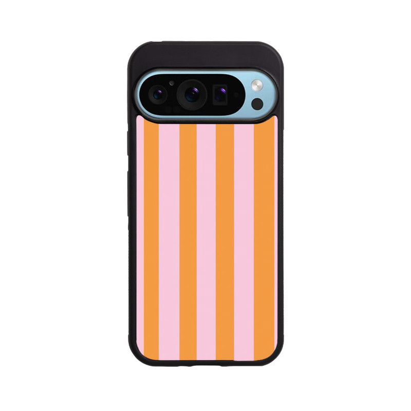 Pixel 9 Pro XL Base Case Orange Rosa Streifen