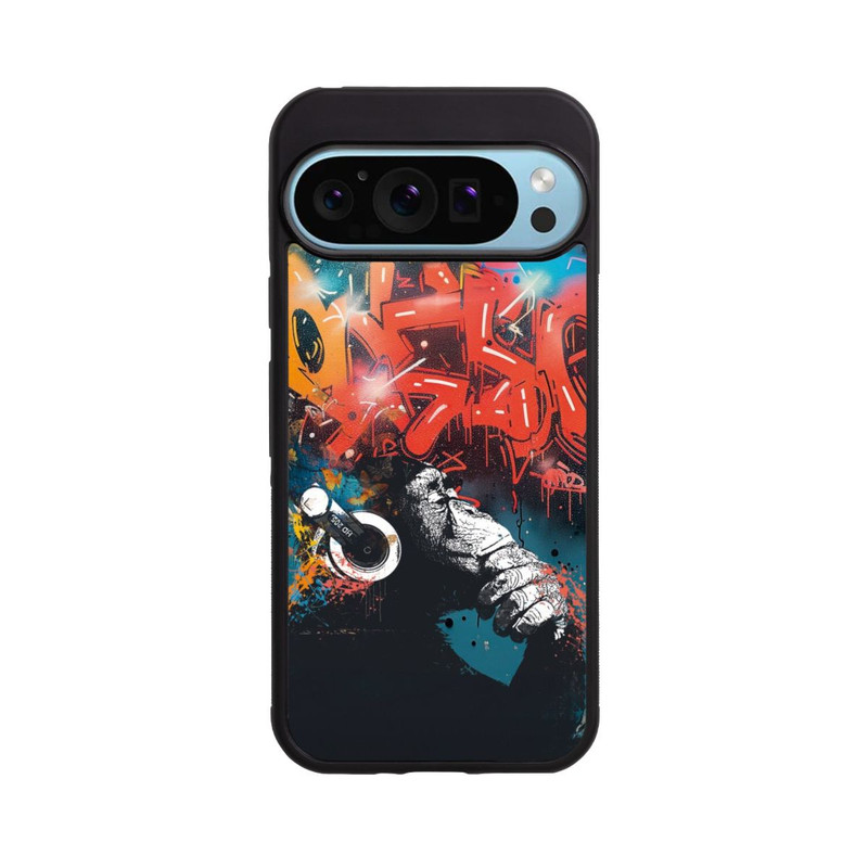 Pixel 9 Pro XL Base Case Affe Stereo Kopfhörer Graffiti Street Art