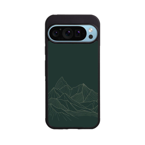 Google Pixel 9 Pro XL Base Case Berg Line Art Grün