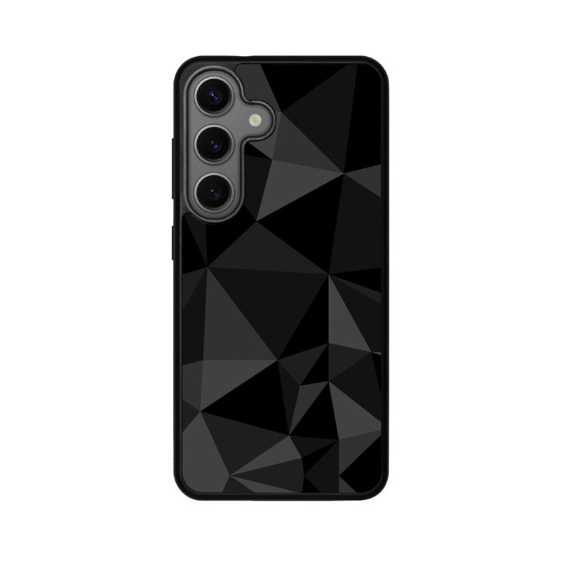 Galaxy S25 Base Case Polygonmuster schwarz