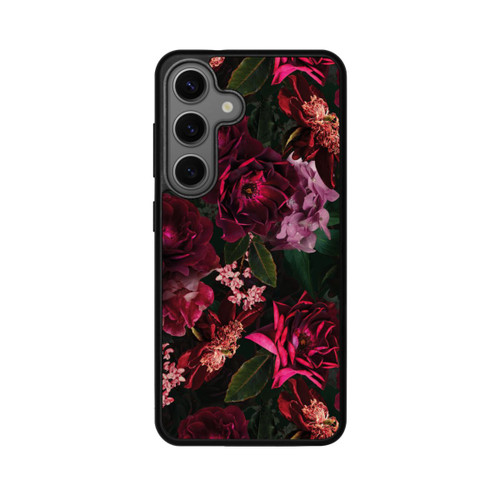 Samsung Galaxy S25 Base Case Dunkle romantische Vintage Rosen und Pfingstrosen
