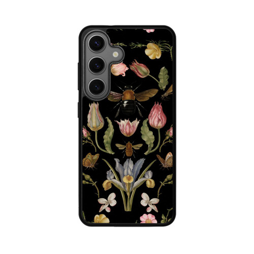 Samsung Galaxy S25 Base Case Wildblumen und Biene Schwarz