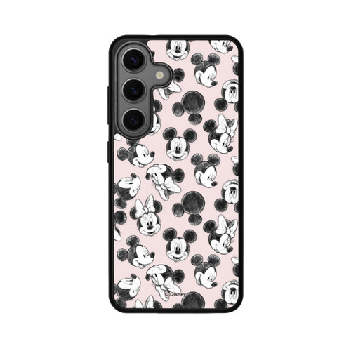 Samsung Galaxy S25 Base Case Minnie &amp; Mickey Viele Gesichter Pink