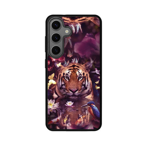 Samsung Galaxy S25 Base Case Tiger Blumenrahmen