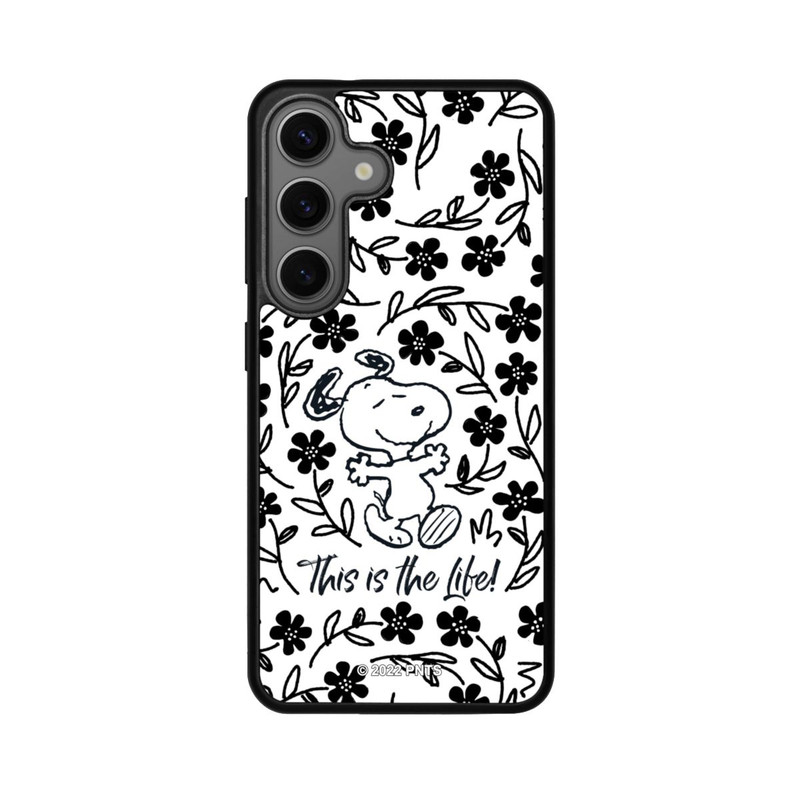 Galaxy S25 Base Case Snoopy schwarz und weiß This Is The Life