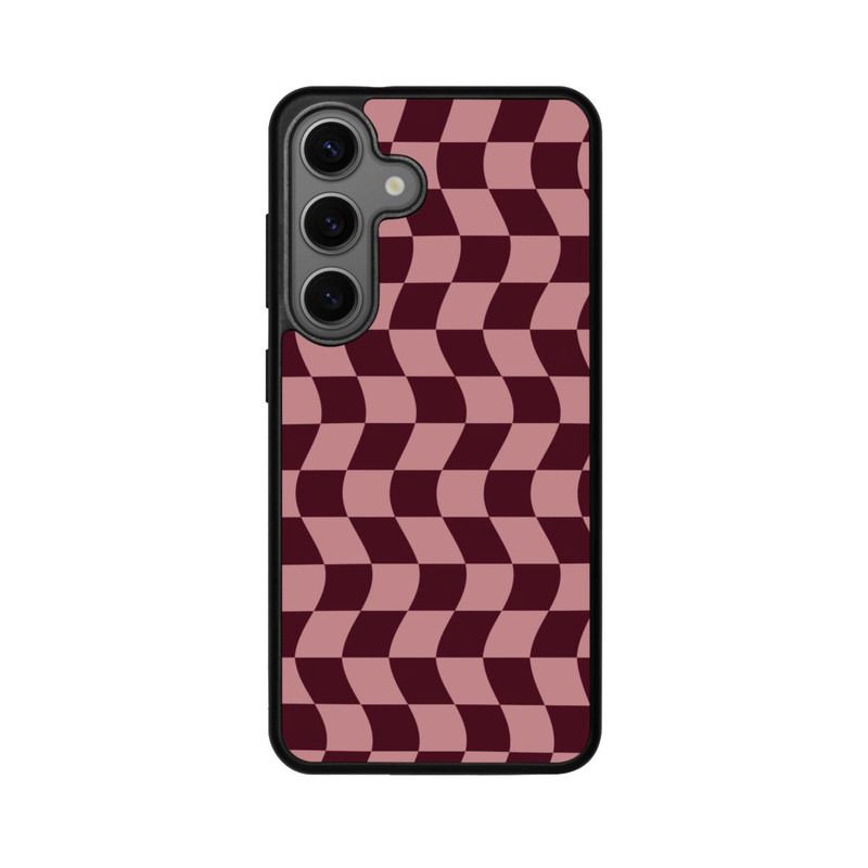 Galaxy S25 Base Case Schachbrett Rot-Rosa