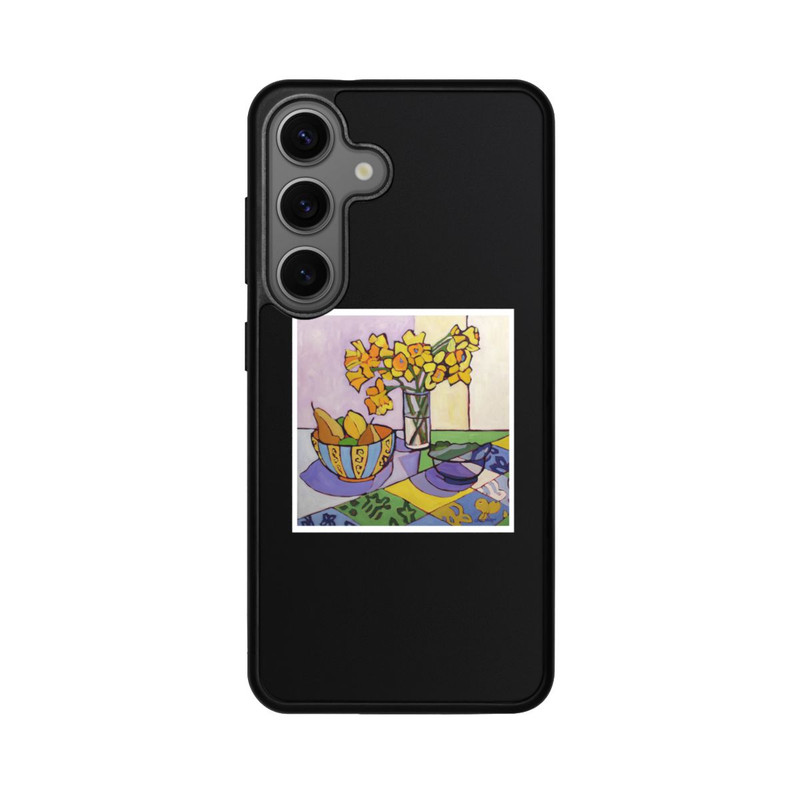Galaxy S25 Base Case Daffodil Patchwork, 2023, by Catherine J Martzloff