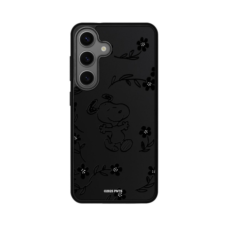 Galaxy S25 Base Case Snoopy und Flowers Transparent