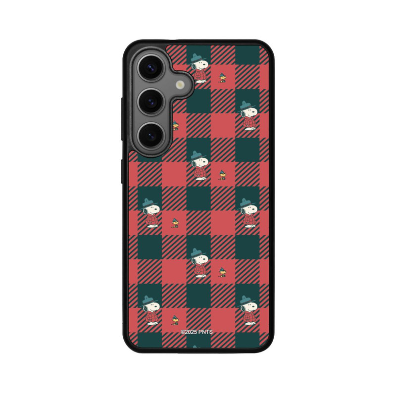 Galaxy S25 Base Case Peanuts Rot Schottenmuster