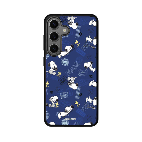 Samsung Galaxy S25 Base Case Peanuts Travel Stamps Pattern Blue