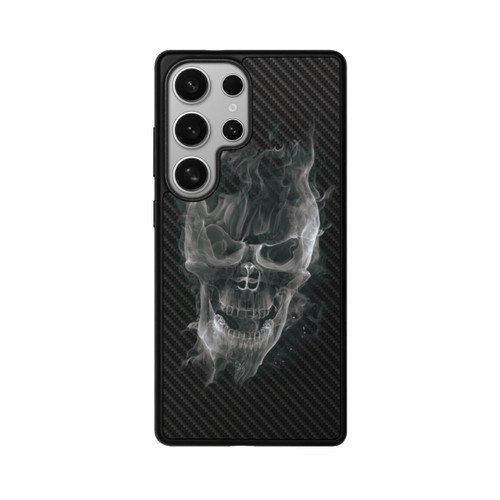 Samsung Galaxy S25 Ultra Base Case rauchender Totenkopf Carbon