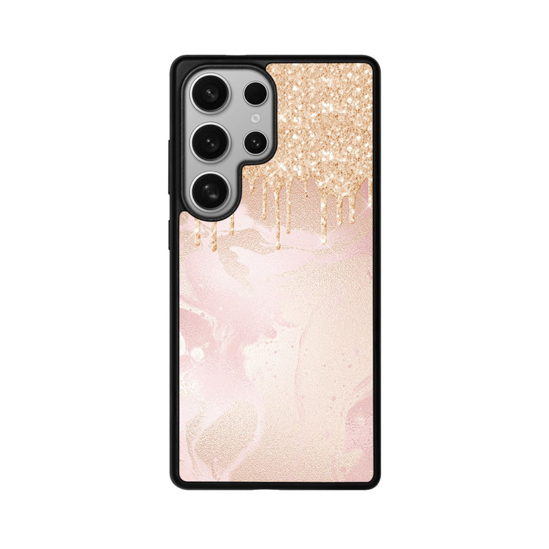 Galaxy S25 Ultra Base Case  Roségoldener Glitzer Tropfen Look
