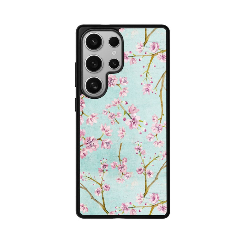 Galaxy S25 Ultra Base Case Kirschblütenzweigmuster Hellblau