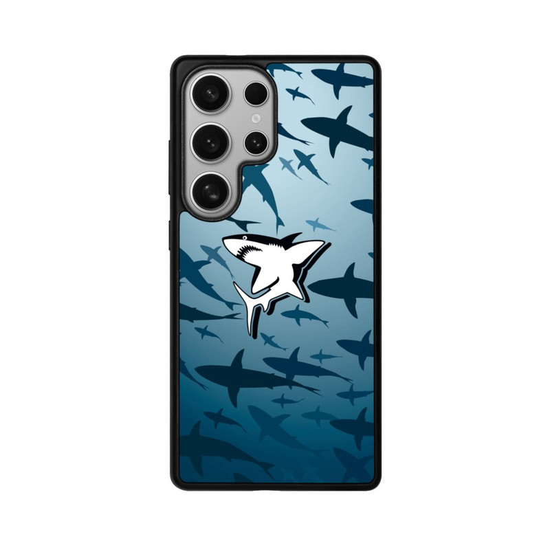 Galaxy S25 Ultra Base Case Haie Muster Blau