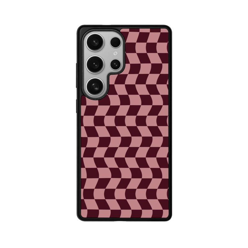 Galaxy S25 Ultra Base Case Schachbrett Rot-Rosa