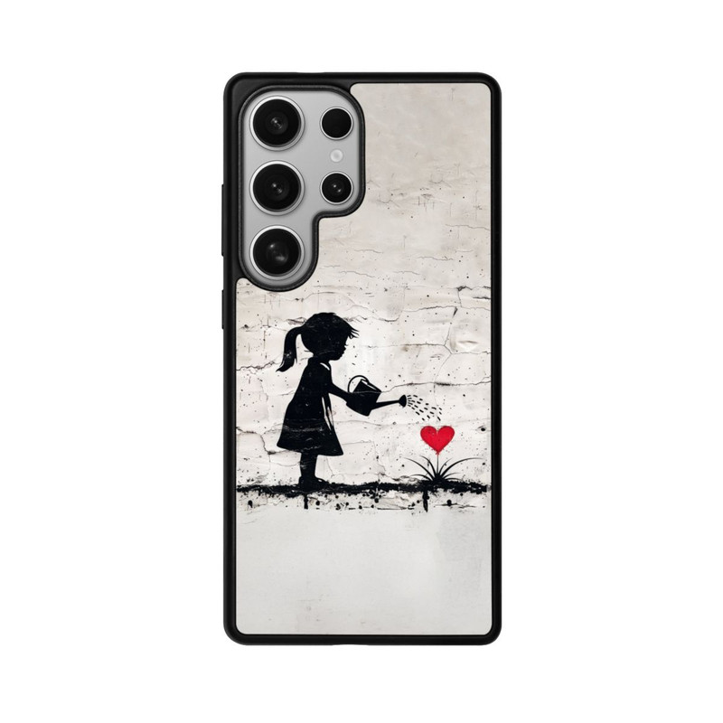 Galaxy S25 Ultra Base Case Girl Watering Bunch of Flowers 