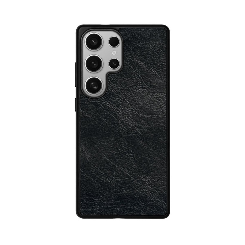 Galaxy S25 Ultra Base Case Schwarzer Lederlook Hintergrund