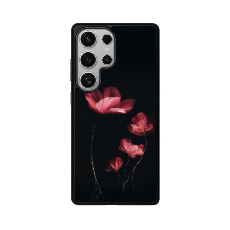Galaxy S25 Ultra Base Case Burgunder Blüten schwarz