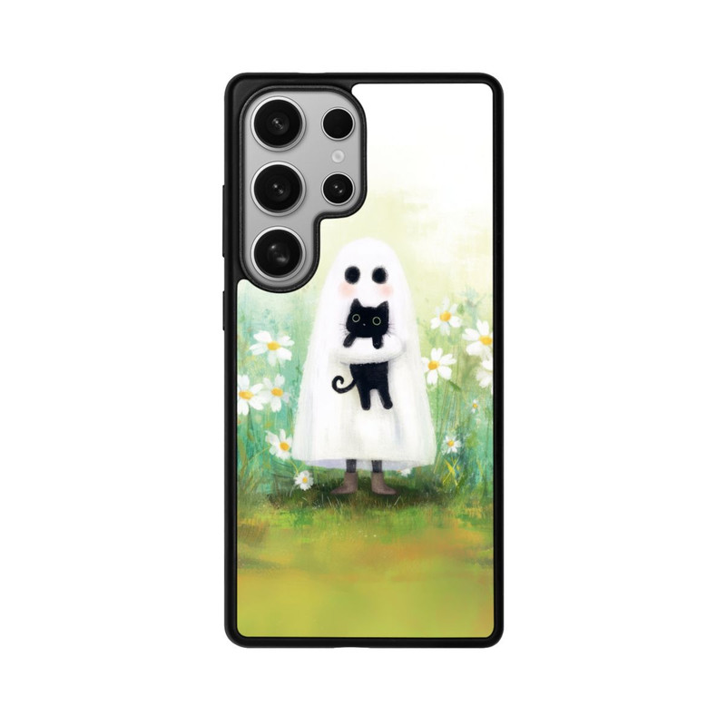Galaxy S25 Ultra Base Case Geist und Katze Halloween mit KI