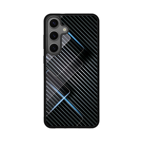Samsung Galaxy S25+  Base Case Blaue Linien auf Karbon