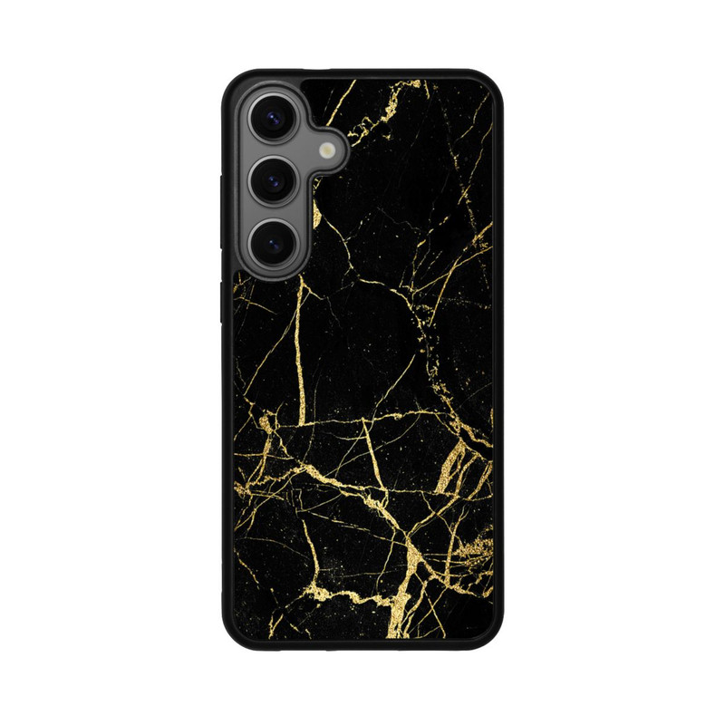 Galaxy S25 + Base Case Schwarzgoldener Marmor-Look