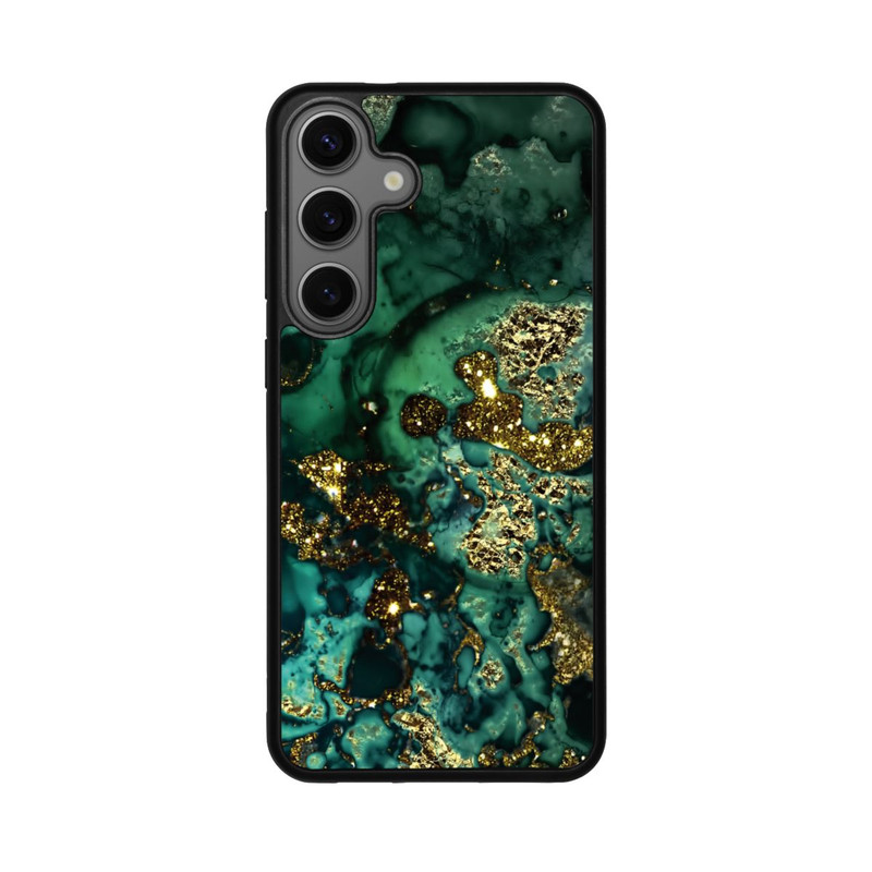 Galaxy S25 + Base Case Cyan Glitzer Marmorlook