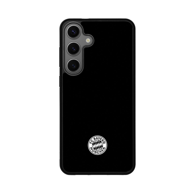 Galaxy S25 + Base Case Klassisches FCB Logo Klein - Weiß auf Schwarz