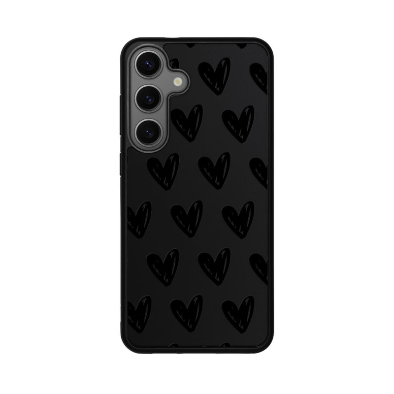 Galaxy S25 + Base Case Herzen Schwarz ohne Hintergrund