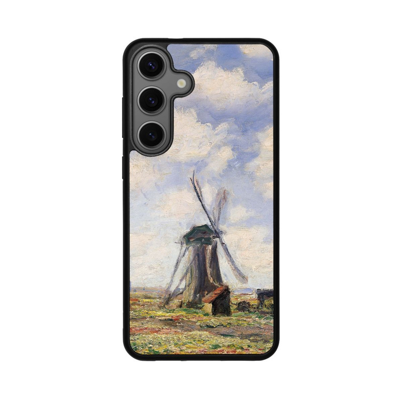 Galaxy S25 + Base Case Tulpenfelder mit der Rijnsburger Windmühle von Claude Monet