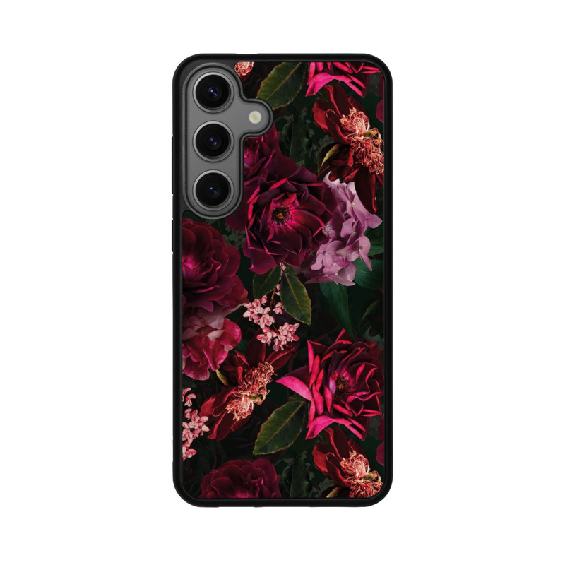 Galaxy S25 + Base Case Dunkle romantische Vintage Rosen und Pfingstrosen