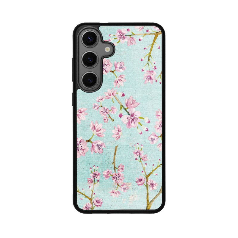 Galaxy S25 + Base Case Kirschblütenzweigmuster Hellblau